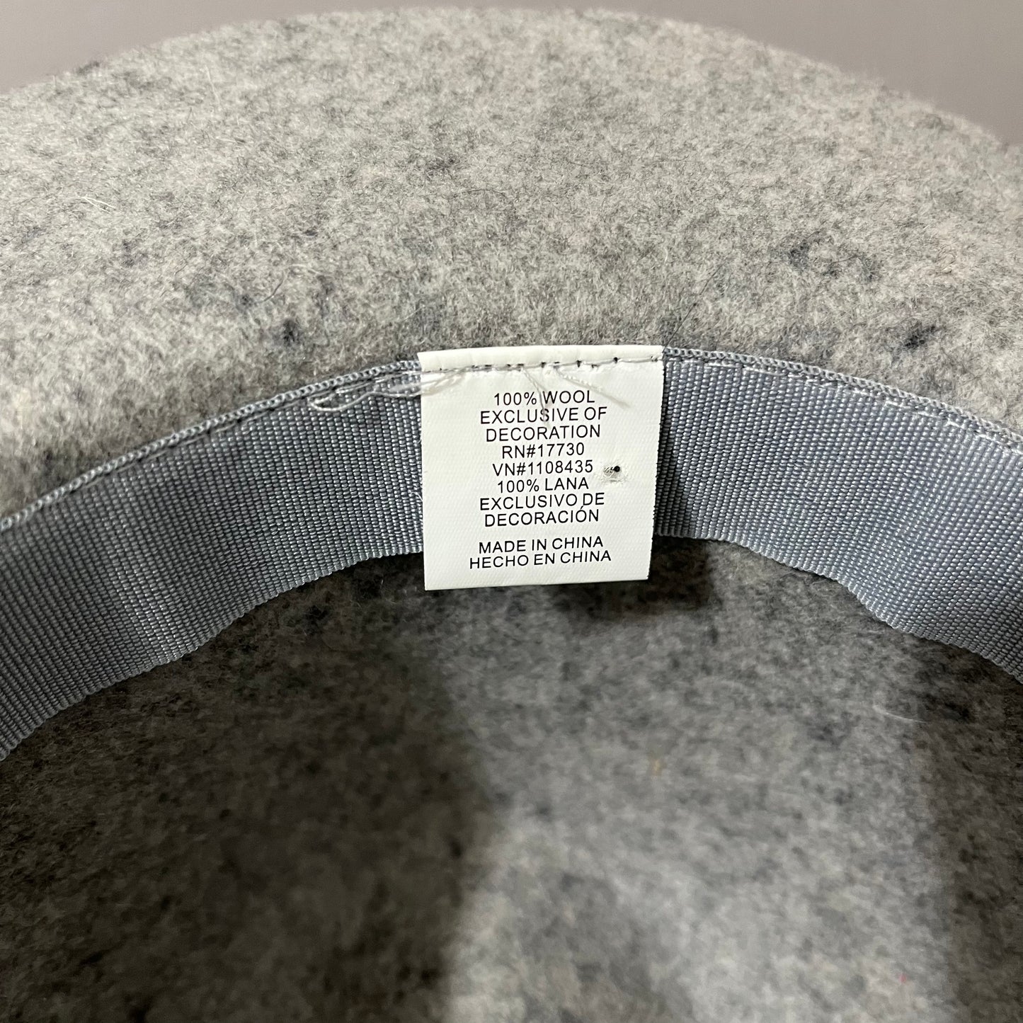 Gray & Black Floppy Wool Hat Sz-One Size Fits Most
