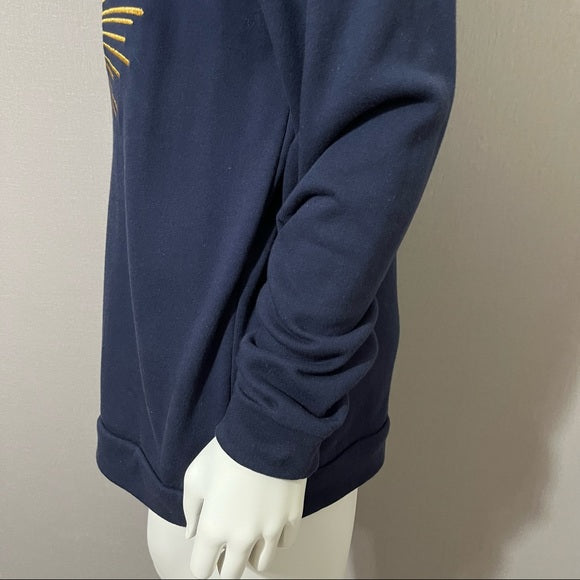 Jessica Simpson Navy Heart Artsy Sweater Sz-Medium