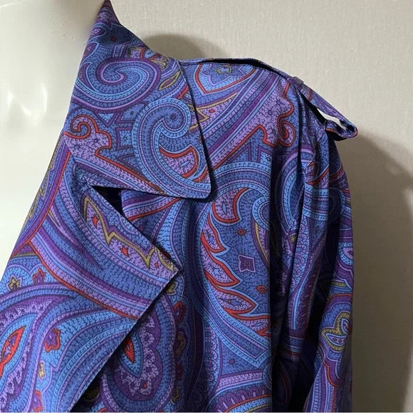 Vintage Ellen Tracy Silk Paisley Print Bomber Jacket Sz-Medium Petite