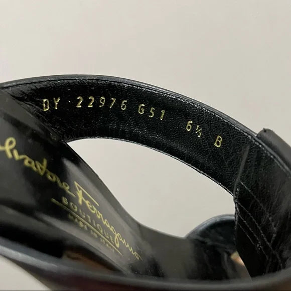 Salvatore Ferragamo Black Strap Sandal Sz- 6 1/2 B
