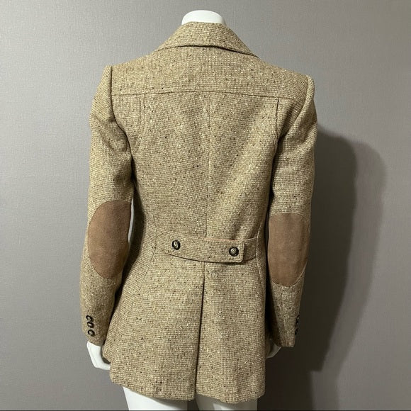 Vintage Country & Stables Wool Blend Brown Elbow Patch Blazer Sz- Medium