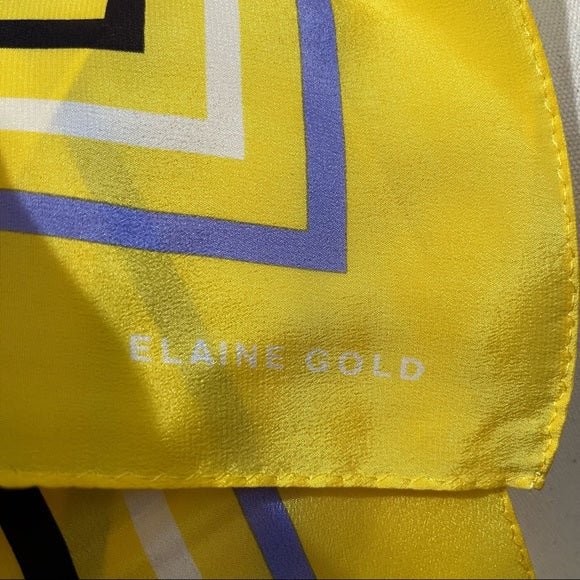 Elaine Gold Yellow Stripe Silk Scarf