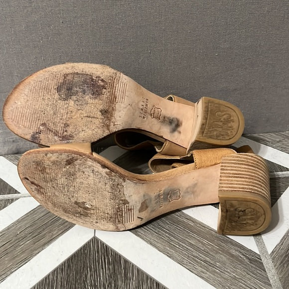 Stuart Weitzman Nude Open Toe With Ankle Strap Sandal Sz-6 1/2 M