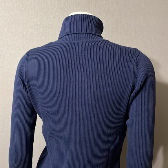 Appleseed’s Navy Ribbed Turtleneck Sweater Sz-Small