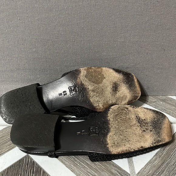 Sesto Meucci Black Square Toe Slip on Sandals Sz- 6 1/2 M