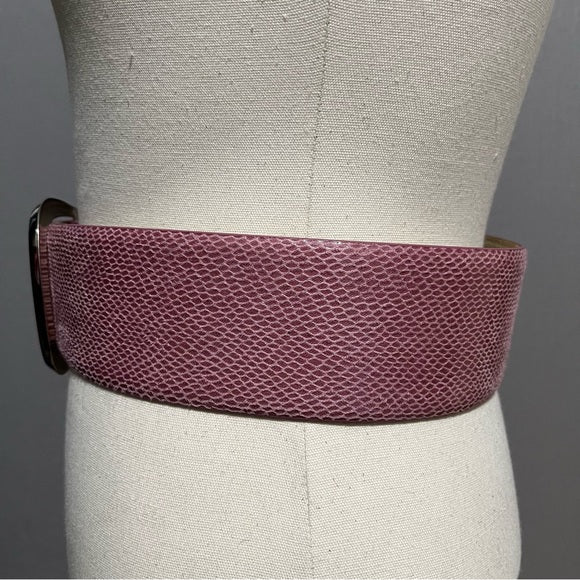 WHBM Pink Textured Extra Wide Silver Buckle Belt Sz-Medium/Large