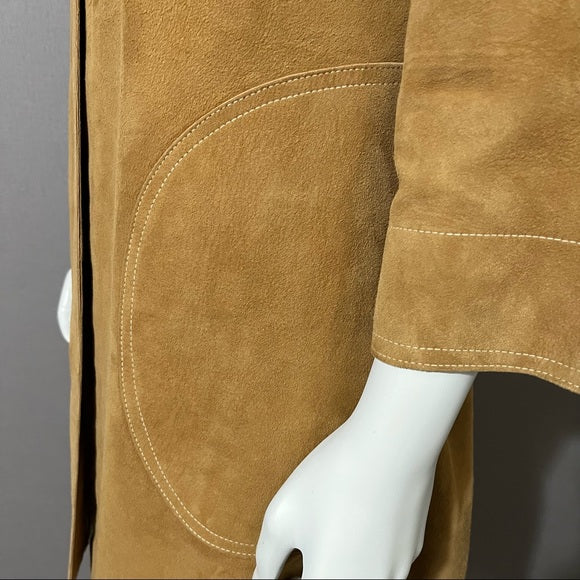 Vintage Rare Bonnie Cashin Sills Camel Suede | Leather Mod Style Jacket Sz-Small