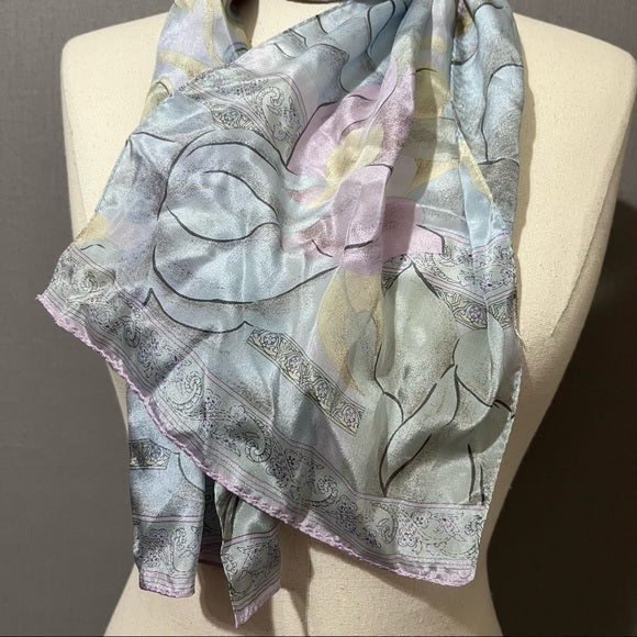 Liz Claiborne Pastel Floral Silk Scarf