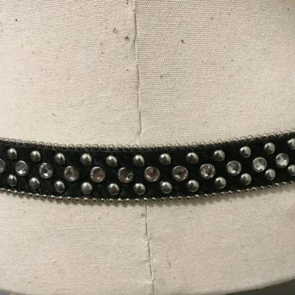 Christine Alexander Black Western Swarovski Crystals Bling Belt