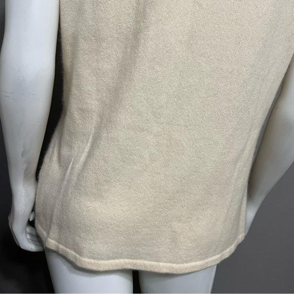 Tesori Cream 100% Cashmere Sweater Vest Sz-Large