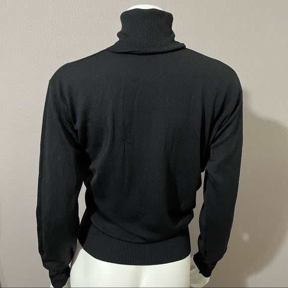 Ralph Lauren Black 100% Wool Classic Turtleneck Sz-Medium