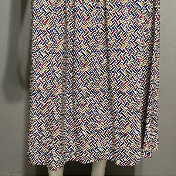 Vintage Rainbow Elastic Waist 100% Skirt Midi Skirt Sz-3X