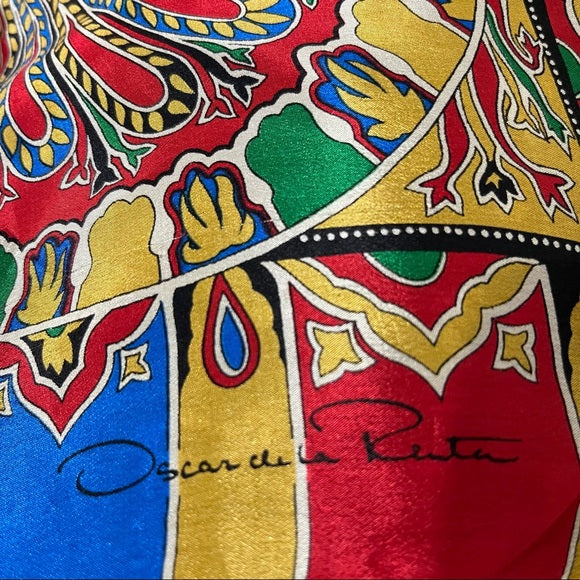 Oscar De La Renta Rainbow Silk Scarf