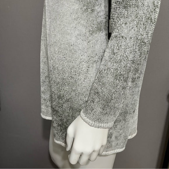 Nic & Zoe Linen Blend Crewneck Open Weave Sweater Sz-XL