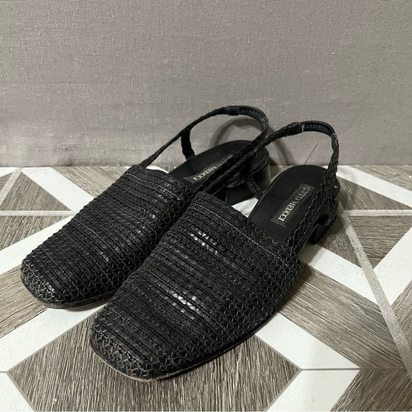 Sesto Meucci Black Square Toe Slip on Sandals Sz- 6 1/2 M