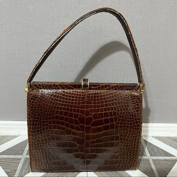 Vintage Lucille De Paris Alligator Skin Handbag
