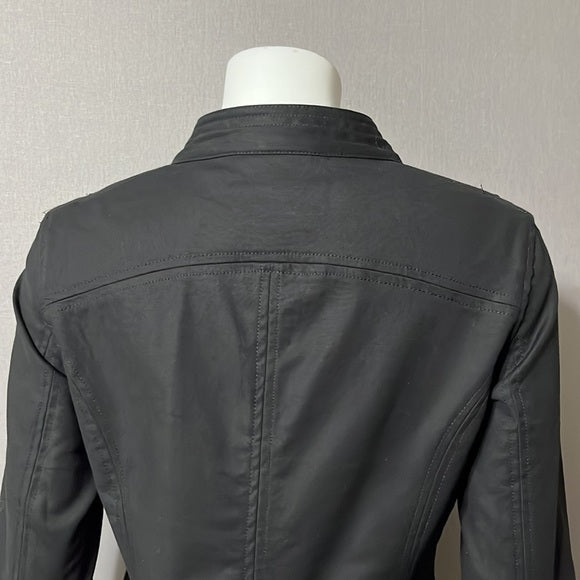Katherine New York Black Cotton Zip Up Lightweight Jacket Sz- Small