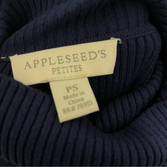 Appleseed’s Navy Ribbed Turtleneck Sweater Sz-Small