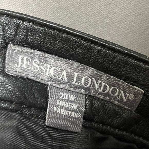 Jessica London Leather Fit & Flare Skirt Sz-20W