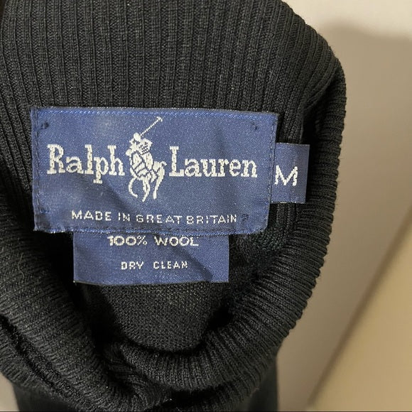 Ralph Lauren Black 100% Wool Classic Turtleneck Sz-Medium