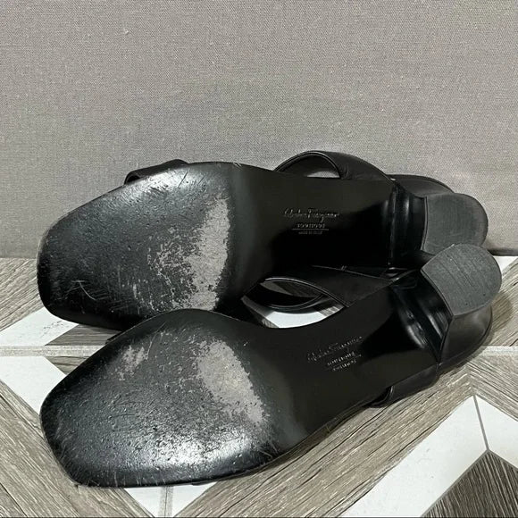 Salvatore Ferragamo Black Strap Sandal Sz- 6 1/2 B