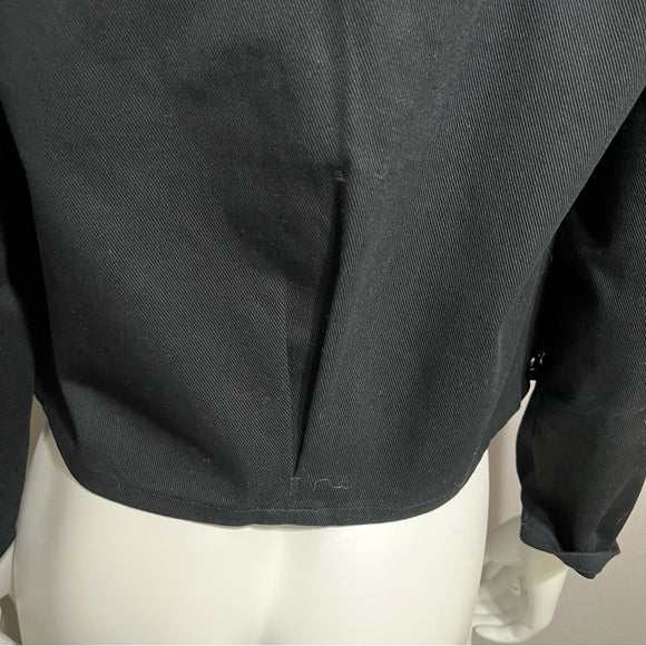 Vintage Molato Black Cotton With Rhinestones Jacket Sz-Medium