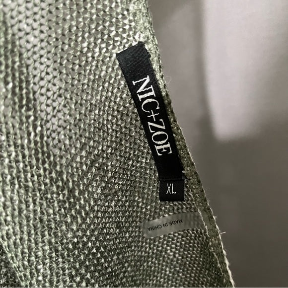 Nic & Zoe Linen Blend Crewneck Open Weave Sweater Sz-XL