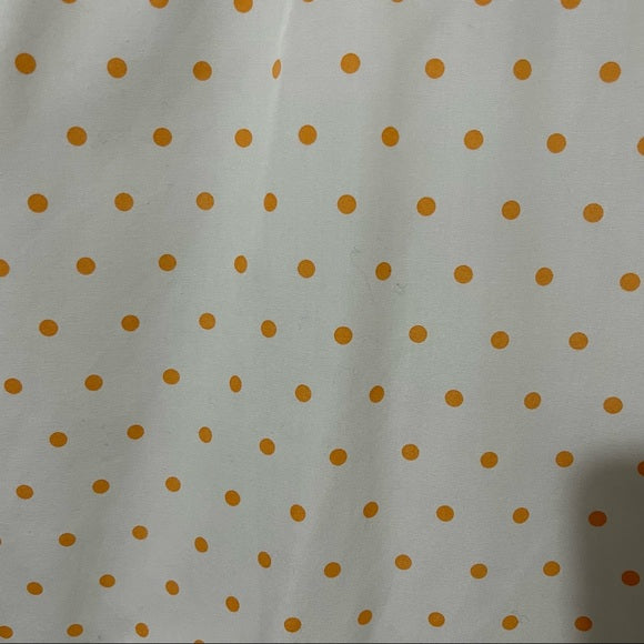 Chico’s Orange Polka-Dot Cotton Button Front Shirt Long Sleeve Sz 1 (Medium)