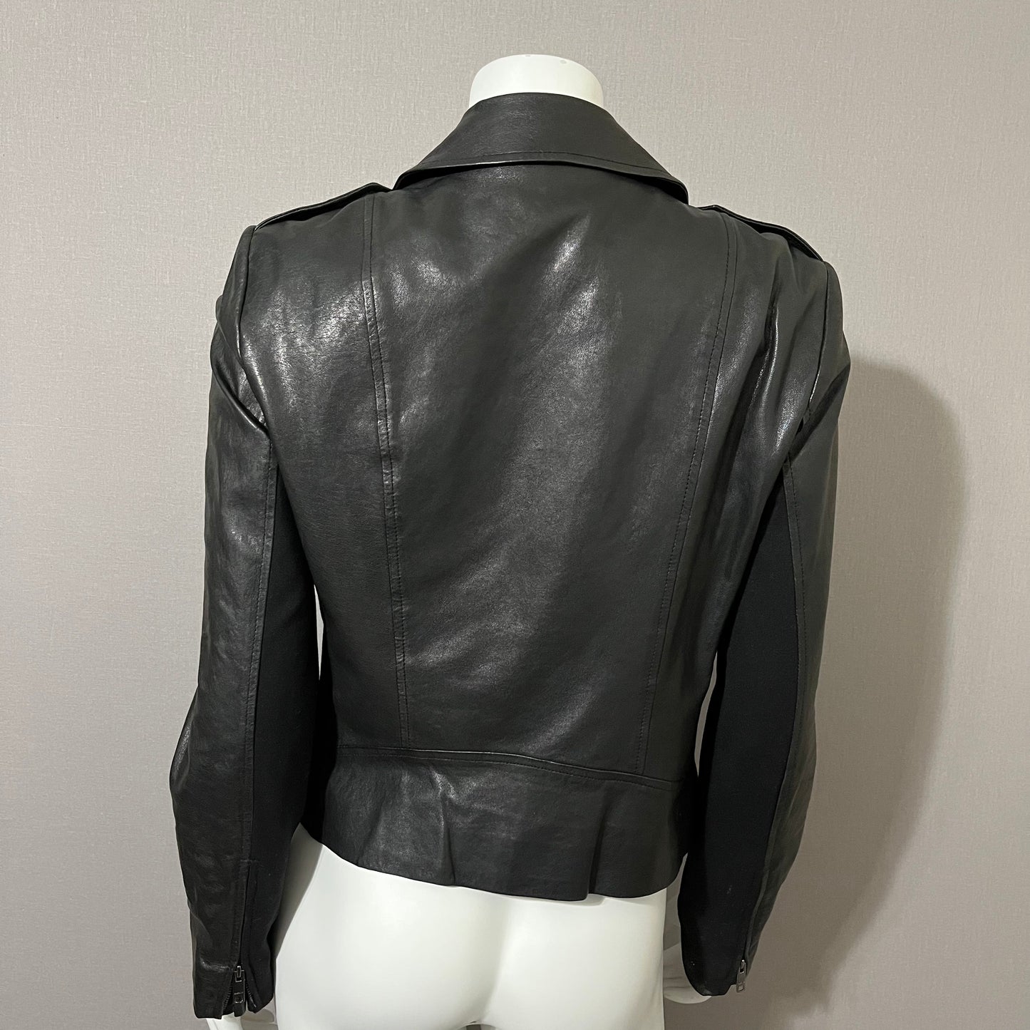 DKNY Lamb Skin Leather Moto Jacket Sz-Medium