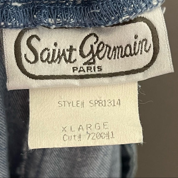 Vintage Saint Germain Cotton Denim Midi Skirt Sz-Xtra Large