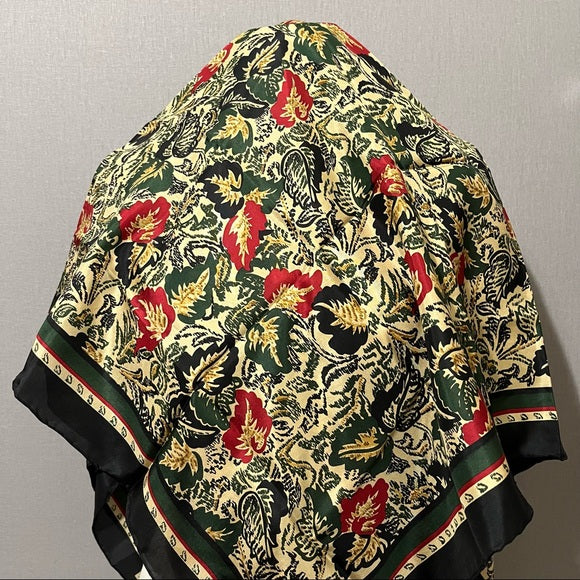 Harve Benard 100% Silk Leaf Print Scarf