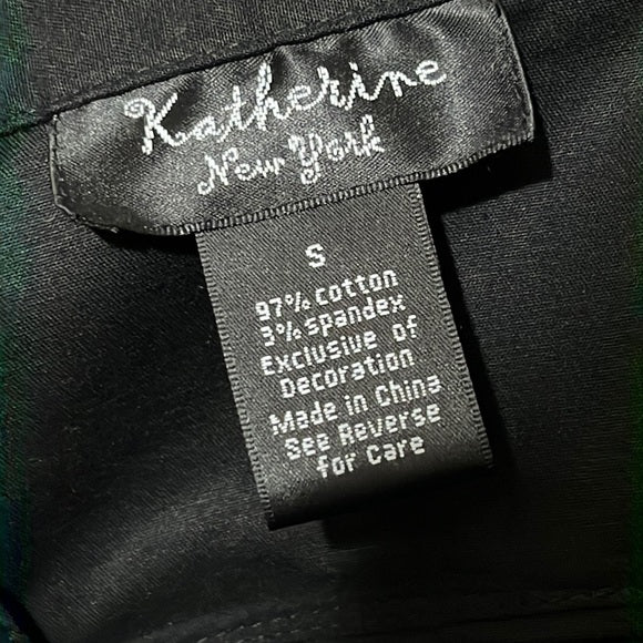 Katherine New York Black Cotton Zip Up Lightweight Jacket Sz- Small