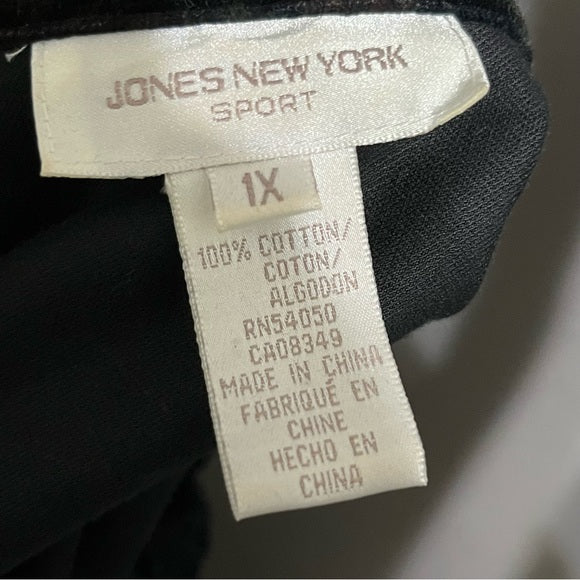 Jones New York Paisley Velvet Button Front Shirt Sz-1X