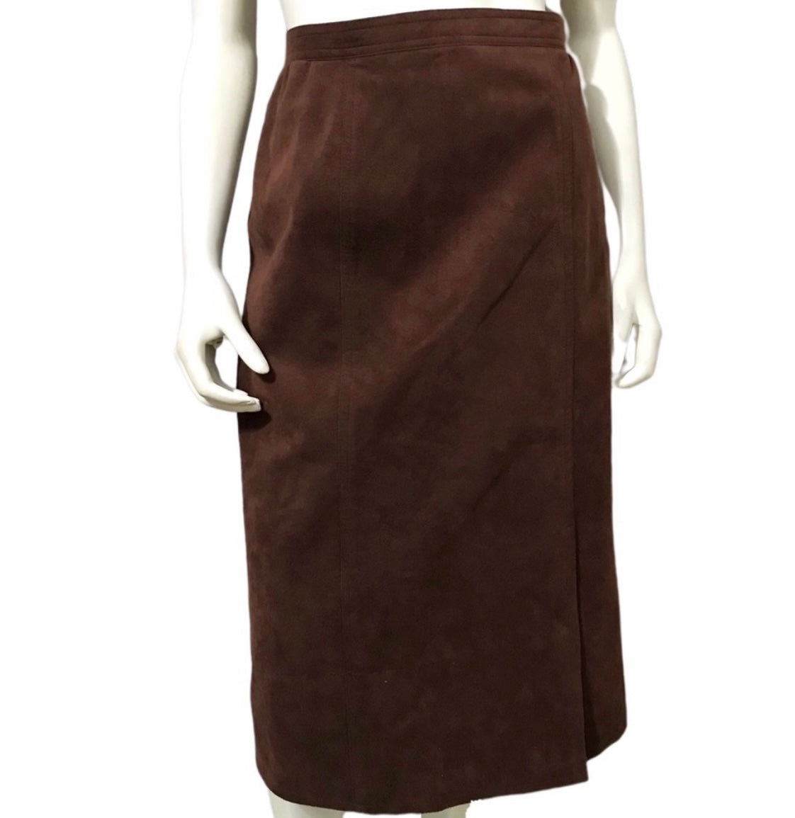 Vintage Count Romi Chocolate Brown Ultra Suede 2 Pc Skirt Suit Sz-4-6