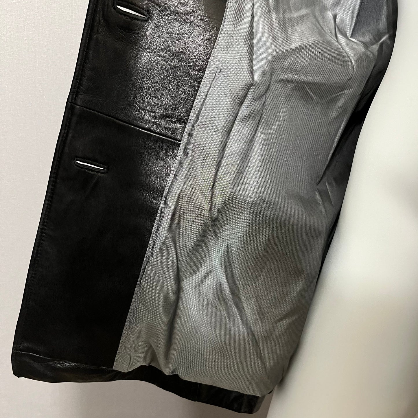 III State Black Longline Leather Jacket Sz-1X