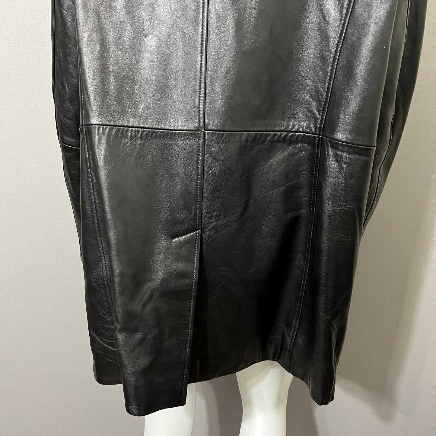 III State Black Longline Leather Jacket Sz-1X