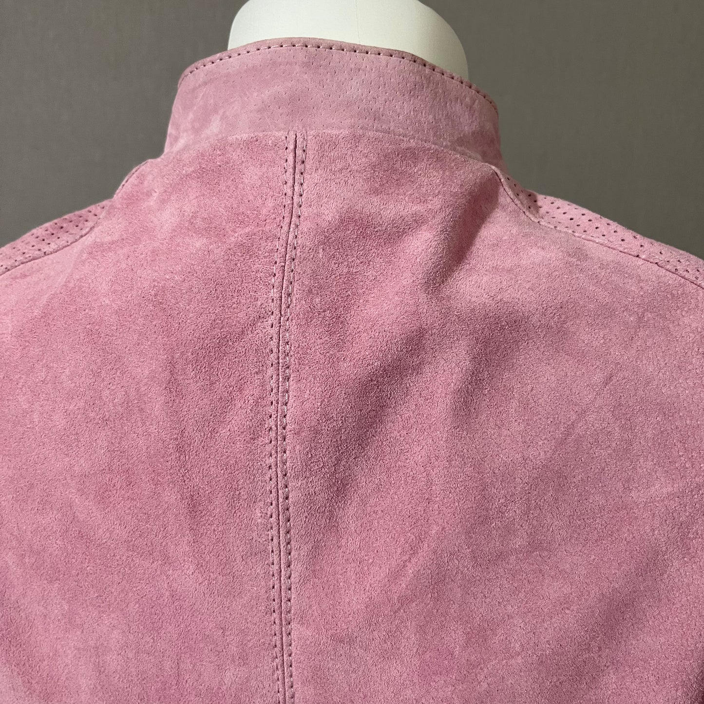 Vintage Pink Suede Leather Jacket Sz-Xtra Small
