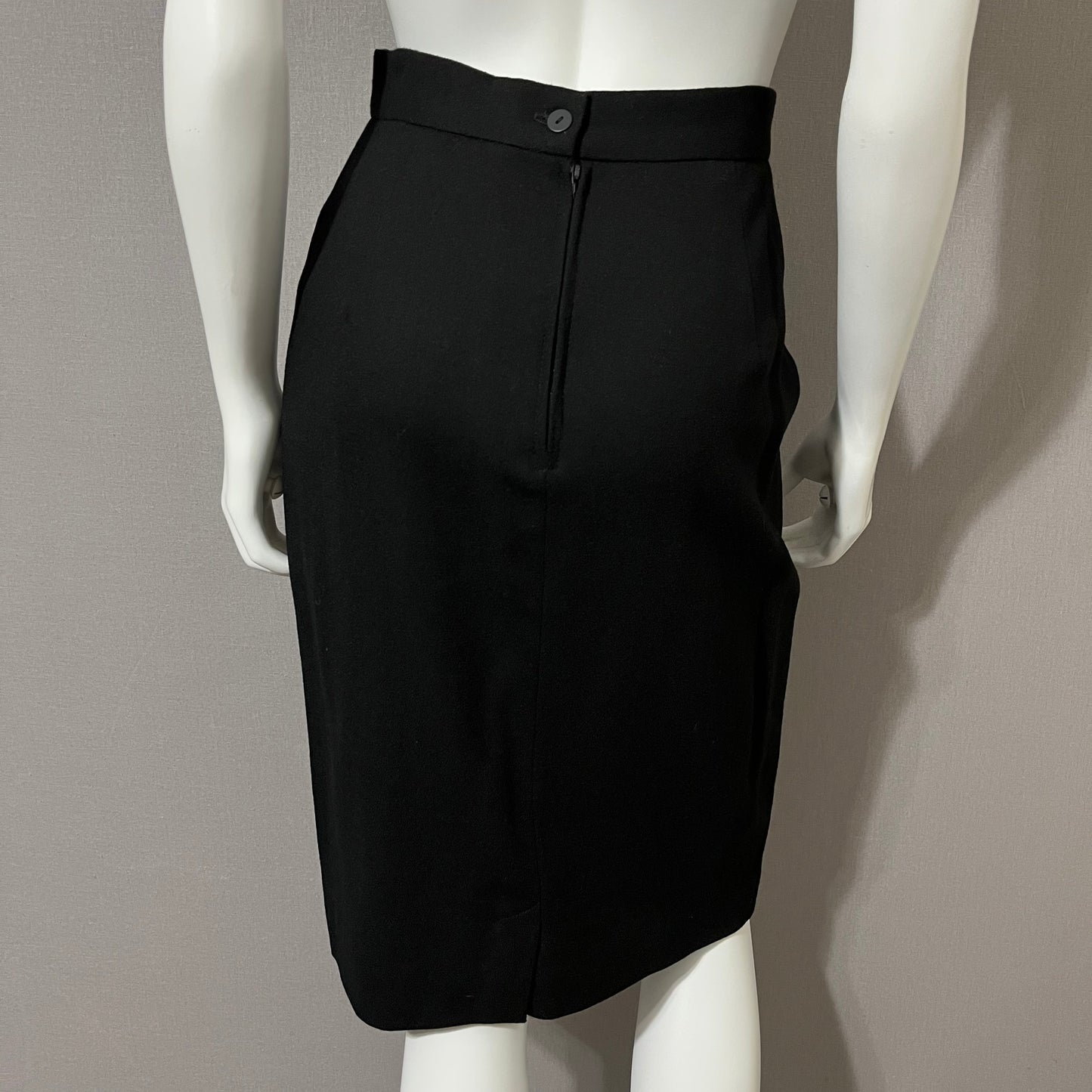 Vintage Black 2pc Wool Skirt Suit Set Sz-8
