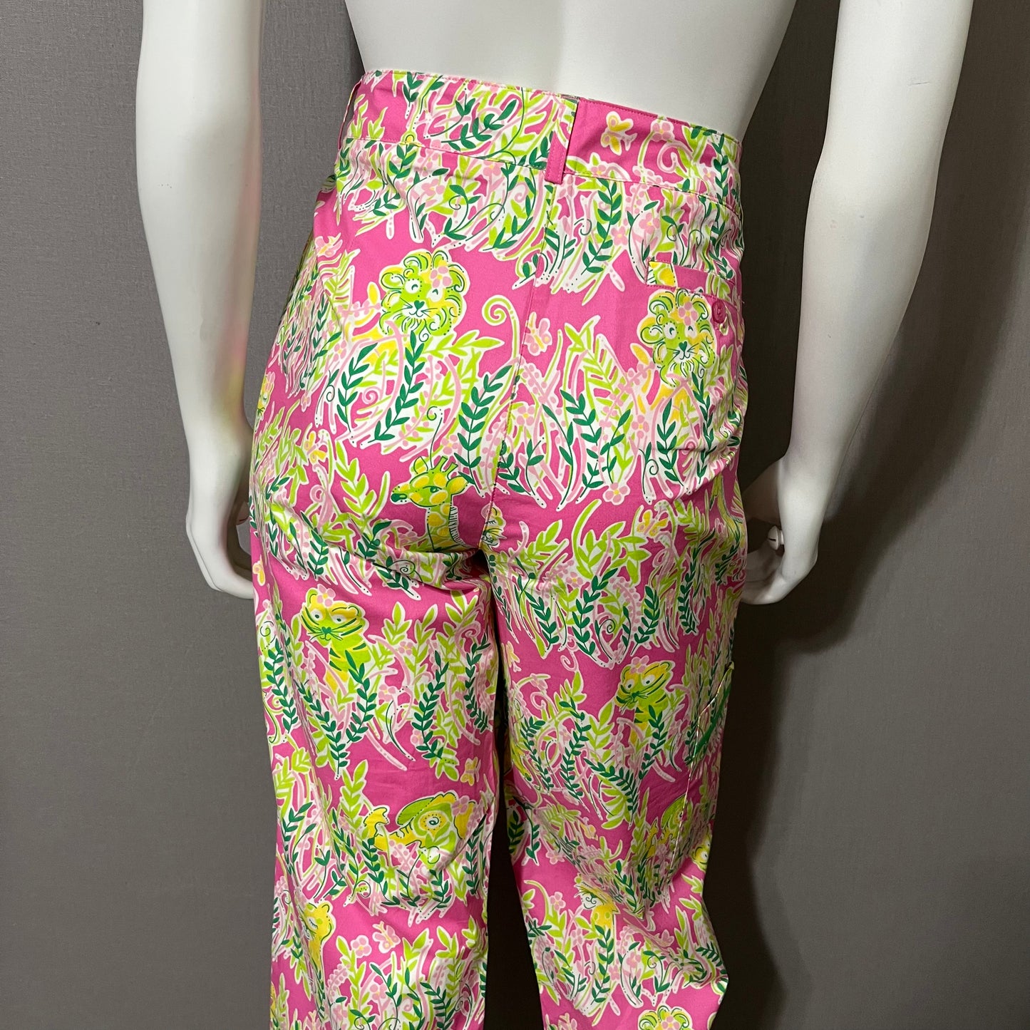 Lilly Pulitzer Multicolored Animal Print Cotton Capri Pant Sz-12