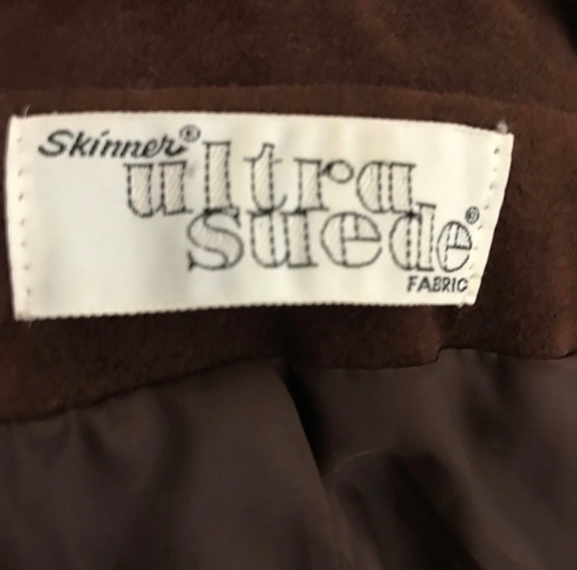 Vintage Count Romi Chocolate Brown Ultra Suede 2 Pc Skirt Suit Sz-4-6