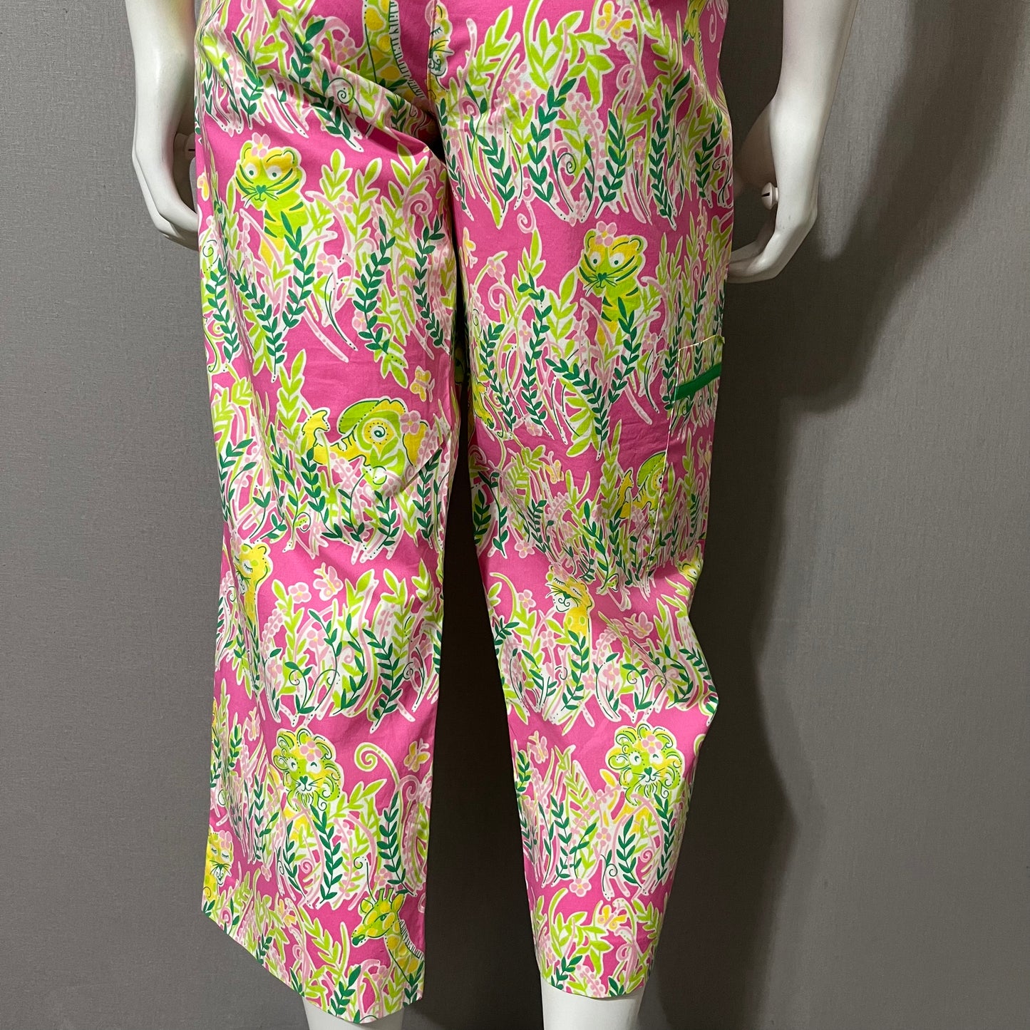 Lilly Pulitzer Multicolored Animal Print Cotton Capri Pant Sz-12