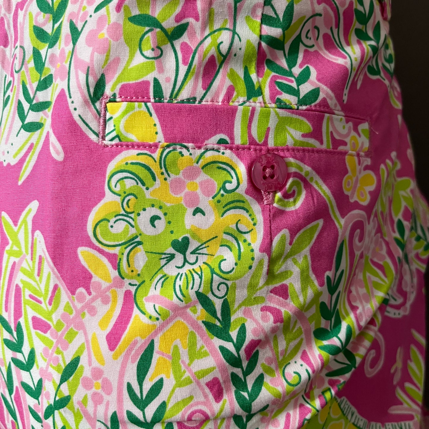 Lilly Pulitzer Multicolored Animal Print Cotton Capri Pant Sz-12