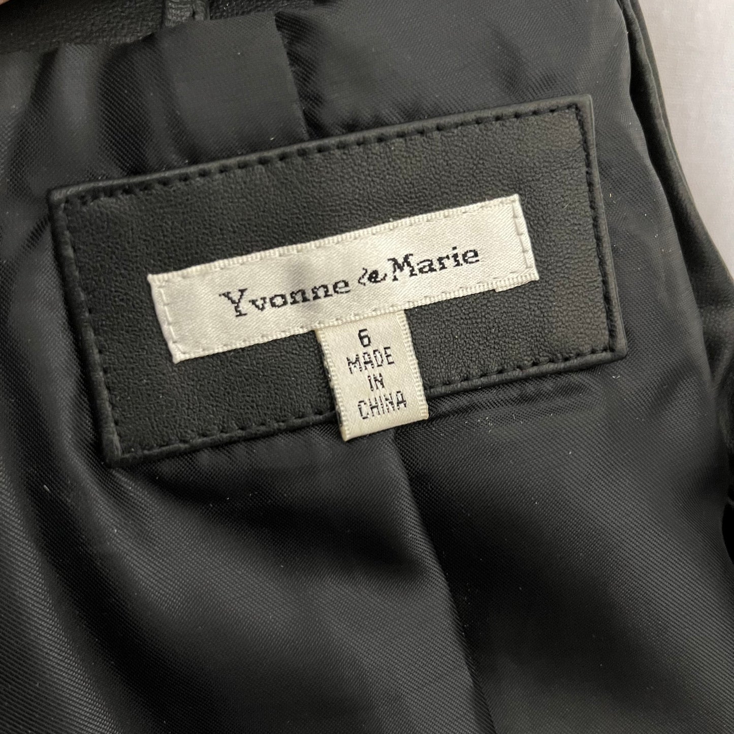 Leather Yvonne & Marie Silver Studded Black Moto Leather Jacket Sz-6 Small
