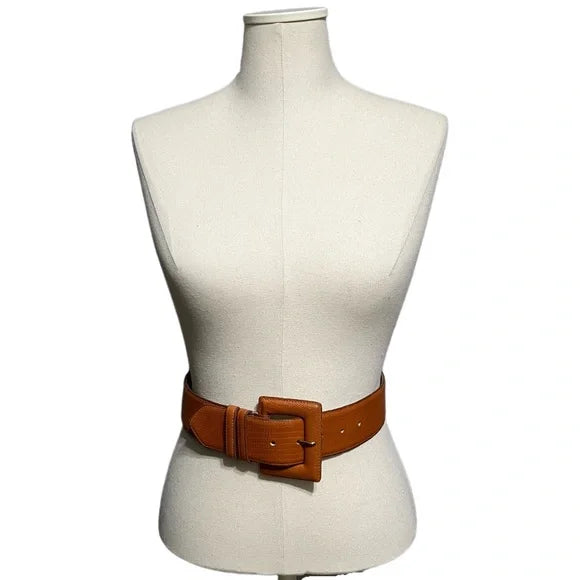Talbots Brown Lizard Grain Belt Sz-Small