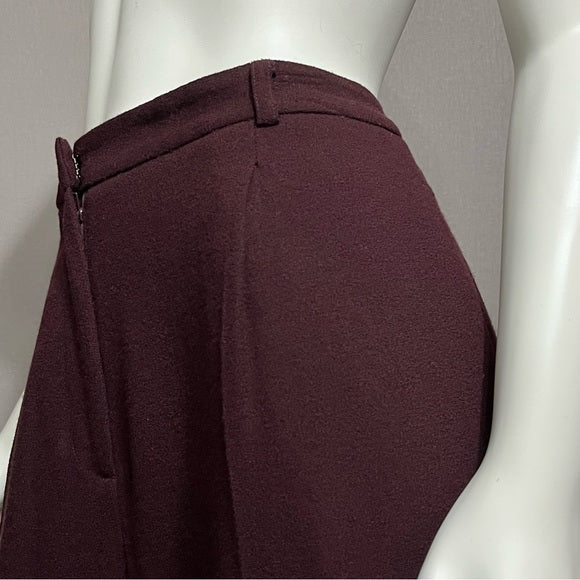 Anne Klein Burgundy Wool Pants Sz-12P
