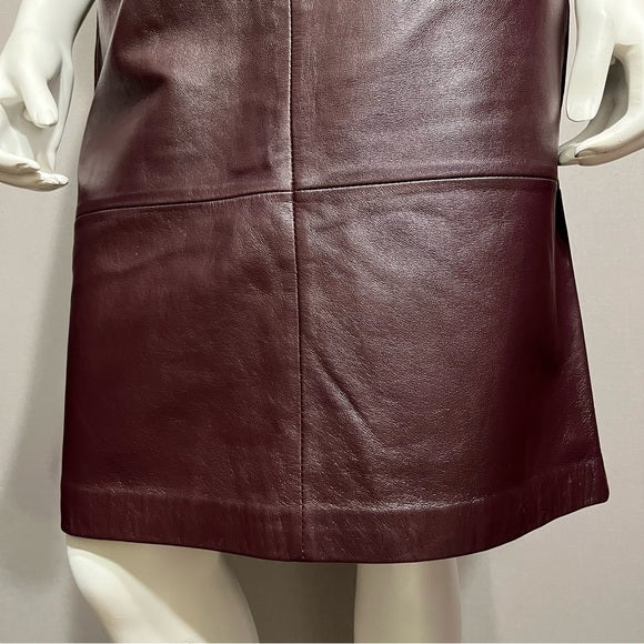 Jaclyn Smith Plum Leather Pencil Skirt Sz-8