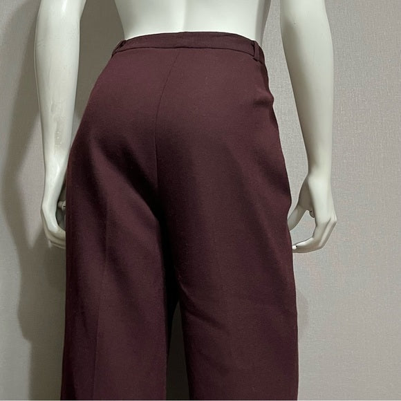 Anne Klein Burgundy Wool Pants Sz-12P
