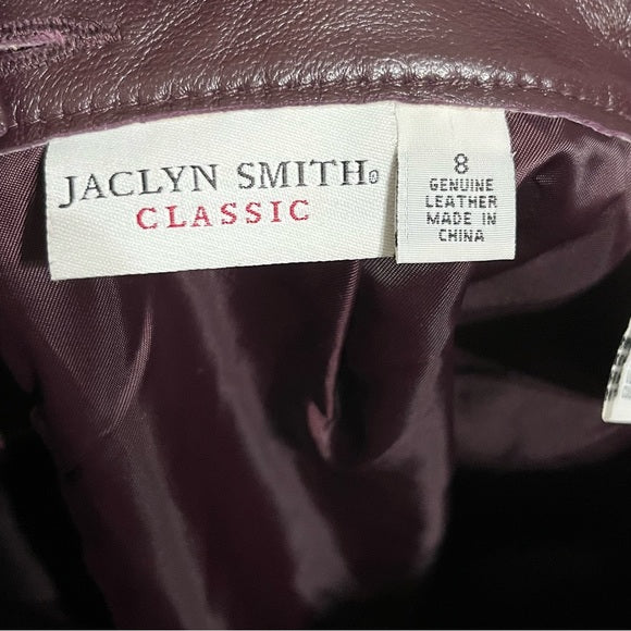 Jaclyn Smith Plum Leather Pencil Skirt Sz-8