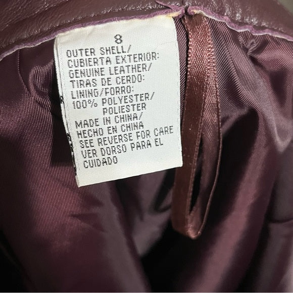 Jaclyn Smith Plum Leather Pencil Skirt Sz-8