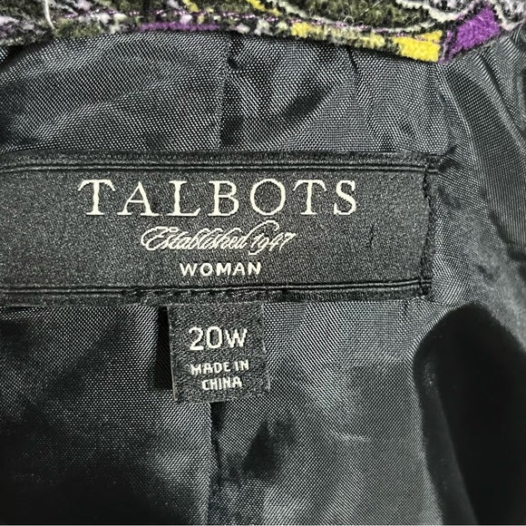 Talbots Cotton Velvet Purple Paisley Blazer